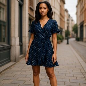 Just One Answer (J.O.A) | Ruffled Faux Wrap Dress